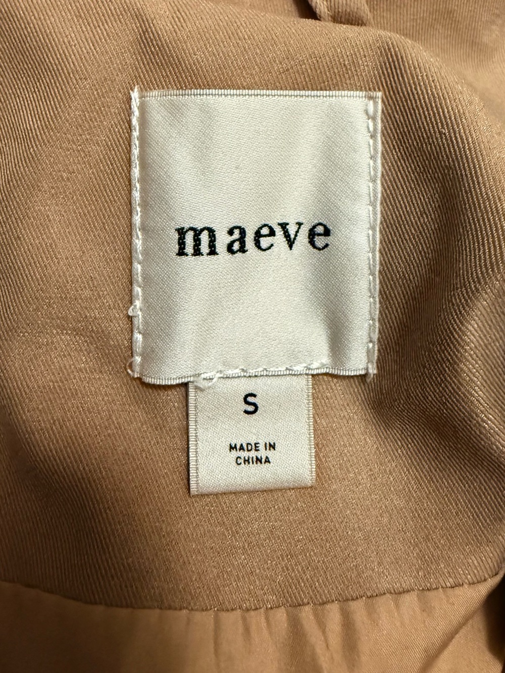 Maeve Bow Toggle Trench Coat Jacket Neutral Chic Coquette size S - Picture 4 of 6